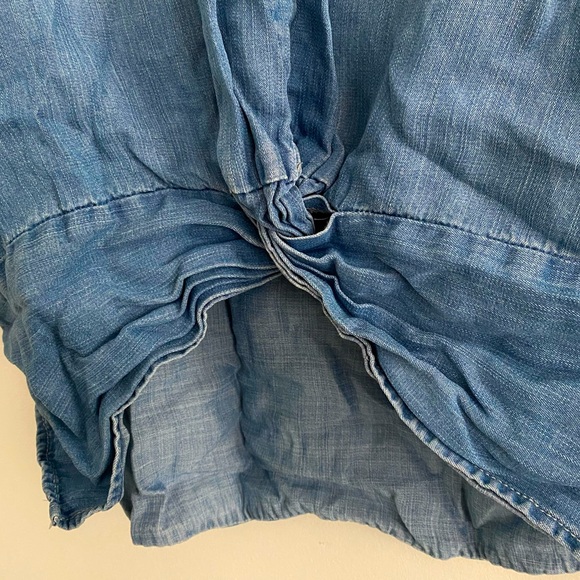 Denim Long Sleeve Top Roll Up Sleeves XS - Picture 5 of 6